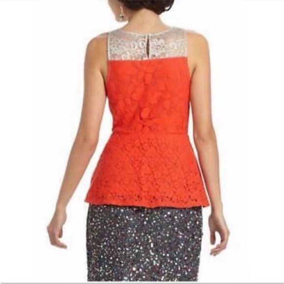 Anthropologie Moulinette Soeurs Red Lace Peplum Tank Top - Picture 11 of 11